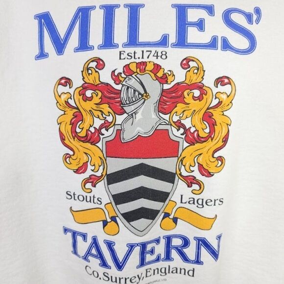 Miles Tavern Sweatshirt Vintage 90s Surrey England Pub Made In USA Mens Large - Picture 2 of 6